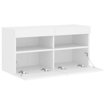 vidaXL Έπιπλο Τοίχου Τηλεόρασης με LED Λευκό 80x30x40cm