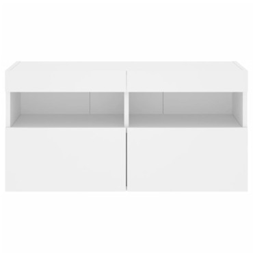 vidaXL Έπιπλο Τοίχου Τηλεόρασης με LED Λευκό 80x30x40cm