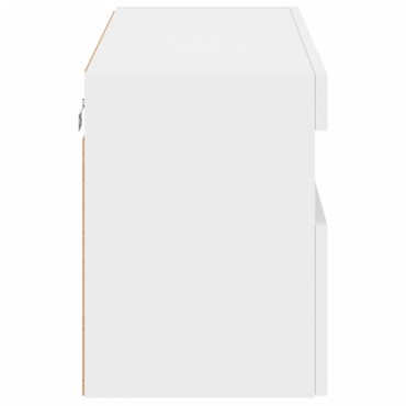 vidaXL Έπιπλο Τοίχου Τηλεόρασης με LED Λευκό 80x30x40cm