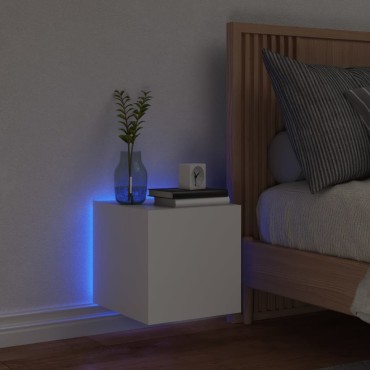 vidaXL Έπιπλο Τοίχου Τηλεόρασης με LED Λευκό 30,5x35x30cm