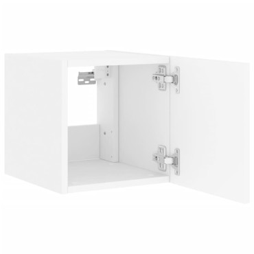 vidaXL Έπιπλο Τοίχου Τηλεόρασης με LED Λευκό 30,5x35x30cm