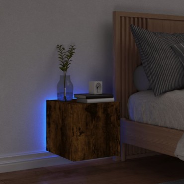 vidaXL Έπιπλο Τοίχου Τηλεόρασης με LED Καπνιστή Δρυς 30,5x35x30cm