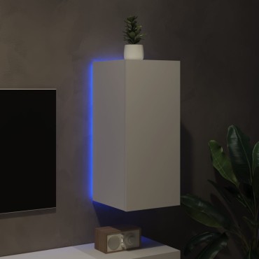 vidaXL Έπιπλο Τοίχου Τηλεόρασης με LED Λευκό 30,5x35x70cm