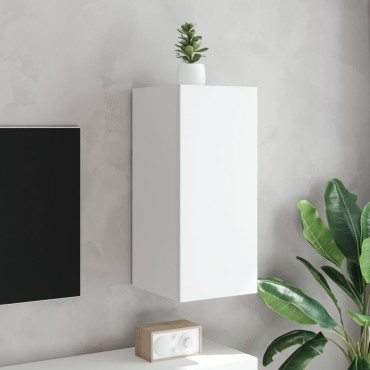 vidaXL Έπιπλο Τοίχου Τηλεόρασης με LED Λευκό 30,5x35x70cm
