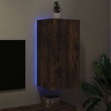 vidaXL Έπιπλο Τοίχου Τηλεόρασης με LED Καπνιστή Δρυς 40,5x35x80cm