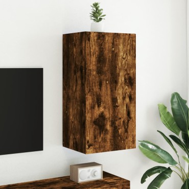vidaXL Έπιπλο Τοίχου Τηλεόρασης με LED Καπνιστή Δρυς 40,5x35x80cm