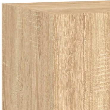 vidaXL Έπιπλα Τοίχου Τηλ. με LED 2 τεμ. Sonoma Δρυς 60x35x31cm
