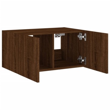 vidaXL Έπιπλο Τοίχου Τηλεόρασης με LED Καφέ Δρυς 60x35x31cm