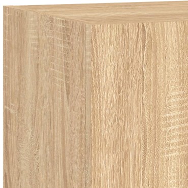 vidaXL Έπιπλο Τοίχου Τηλεόρασης με LED Sonoma Δρυς 80x35x31cm