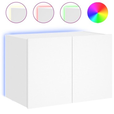 vidaXL Έπιπλο Τοίχου Τηλεόρασης με LED Λευκό 60x35x41cm