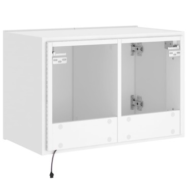 vidaXL Έπιπλο Τοίχου Τηλεόρασης με LED Λευκό 60x35x41cm