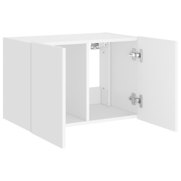 vidaXL Έπιπλο Τοίχου Τηλεόρασης με LED Λευκό 60x35x41cm