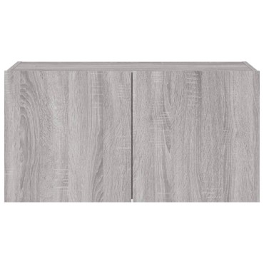 vidaXL Έπιπλο Τοίχου Τηλεόρασης με LED Γκρι Sonoma 80x35x41cm