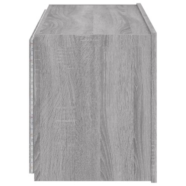 vidaXL Έπιπλο Τοίχου Τηλεόρασης με LED Γκρι Sonoma 80x35x41cm