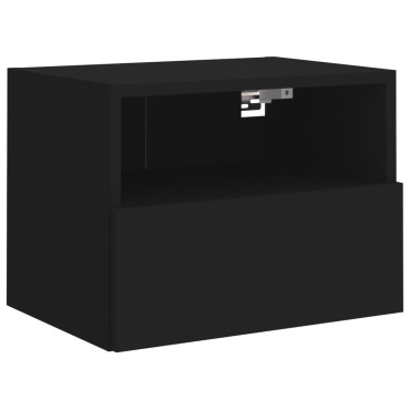 vidaXL Έπιπλα Τοίχου Τηλεόρασης 2 τεμ. Μαύρα 40x30x30cm Επεξ. Ξύλο