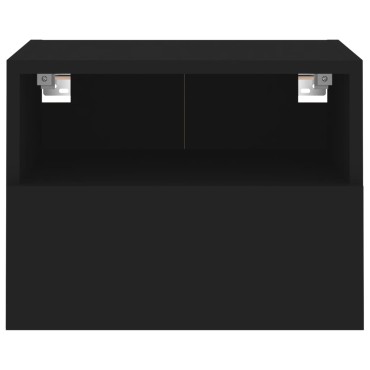 vidaXL Έπιπλα Τοίχου Τηλεόρασης 2 τεμ. Μαύρα 40x30x30cm Επεξ. Ξύλο