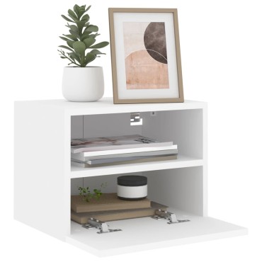 vidaXL Έπιπλα Τοίχου Τηλεόρασης 2 τεμ. Λευκά 40x30x30cm Επεξ. Ξύλο