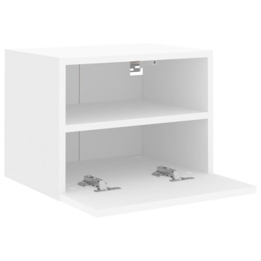 vidaXL Έπιπλα Τοίχου Τηλεόρασης 2 τεμ. Λευκά 40x30x30cm Επεξ. Ξύλο