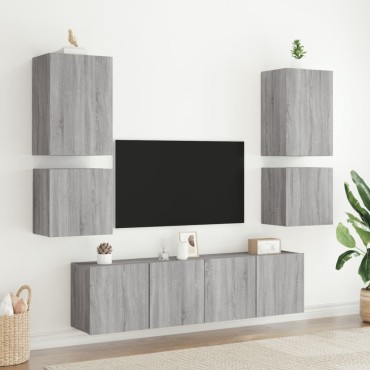 vidaXL Έπιπλο Τοίχου Τηλεόρασης Γκρι Sonoma 40,5x30x40cm Επεξ. Ξύλο