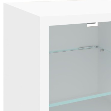 vidaXL Έπιπλο Τοίχου Τηλεόρασης με LED Λευκό 30x28,5x30cm