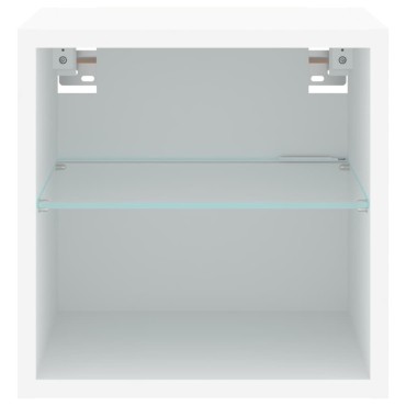 vidaXL Έπιπλο Τοίχου Τηλεόρασης με LED Λευκό 30x28,5x30cm