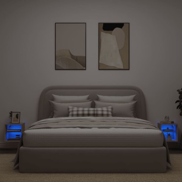 vidaXL Έπιπλα Τοίχου Τηλ. με LED 2 τεμ. Sonoma Δρυς 30x28,5x30cm