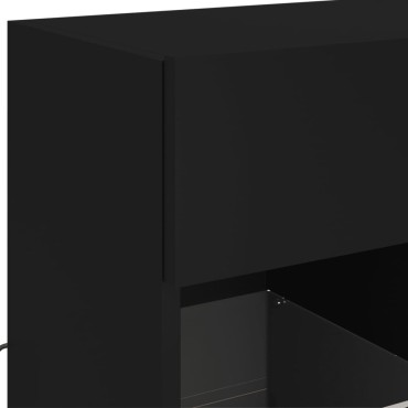 vidaXL Έπιπλο Τοίχου Τηλεόρασης με LED Μαύρο 58,5x30x60,5cm