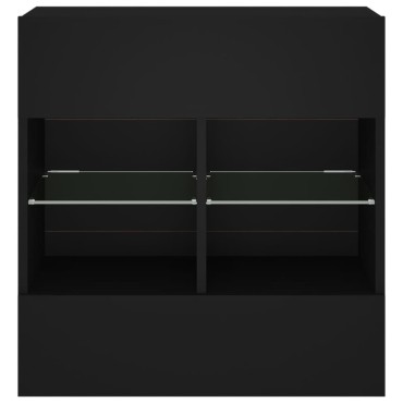 vidaXL Έπιπλο Τοίχου Τηλεόρασης με LED Μαύρο 58,5x30x60,5cm