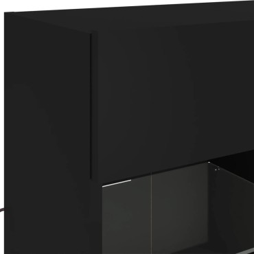 vidaXL Έπιπλο Τοίχου Τηλεόρασης με LED Μαύρο 78,5x30x60,5cm