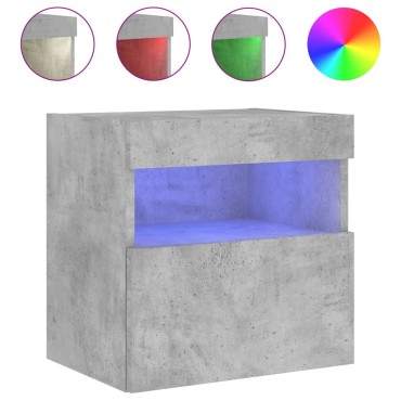 vidaXL Έπιπλο Τηλεόρασης με LED Γκρι Σκυροδέματος 40x30x40cm