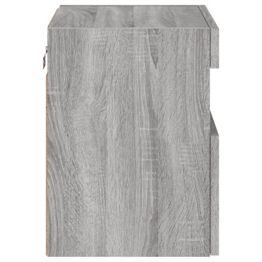 vidaXL Έπιπλα Τοίχου Τηλ. με LED 2 τεμ. Γκρι Sonoma 40x30x40cm