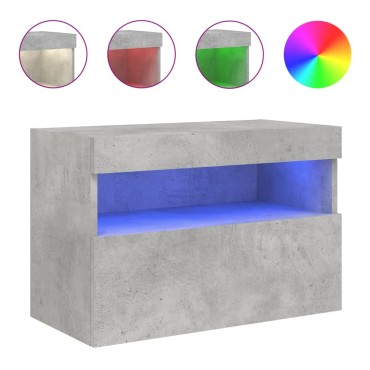 vidaXL Έπιπλο Τηλεόρασης με LED Γκρι Σκυροδέματος 60x30x40cm