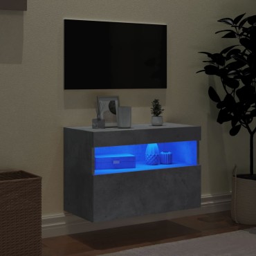 vidaXL Έπιπλο Τηλεόρασης με LED Γκρι Σκυροδέματος 60x30x40cm