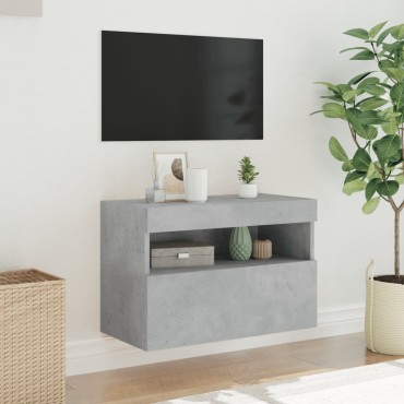 vidaXL Έπιπλο Τηλεόρασης με LED Γκρι Σκυροδέματος 60x30x40cm