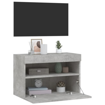 vidaXL Έπιπλο Τηλεόρασης με LED Γκρι Σκυροδέματος 60x30x40cm