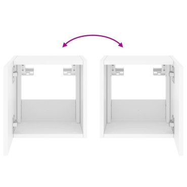 vidaXL Έπιπλα Τοίχου Τηλεόρασης με LED 2 τεμ. Λευκά 30,5x35x30cm