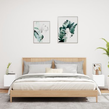 vidaXL Έπιπλα Τοίχου Τηλεόρασης με LED 2 τεμ. Λευκά 30,5x35x30cm