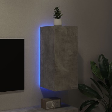 vidaXL Έπιπλο Τηλεόρασης με LED Γκρι Σκυροδέματος 30,5x35x70cm