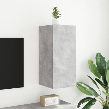 vidaXL Έπιπλο Τηλεόρασης με LED Γκρι Σκυροδέματος 30,5x35x70cm