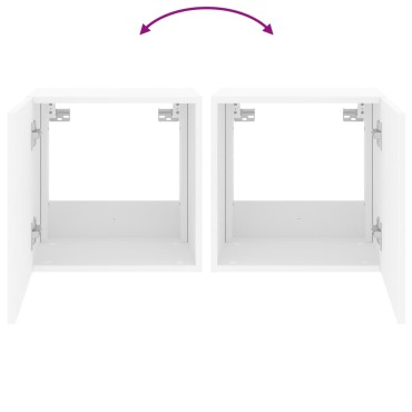 vidaXL Έπιπλο Τοίχου Τηλεόρασης με LED Λευκό 40,5x35x40cm