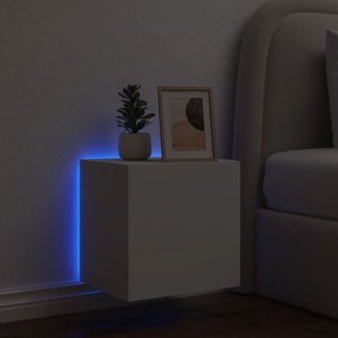 vidaXL Έπιπλο Τοίχου Τηλεόρασης με LED Λευκό 40,5x35x40cm