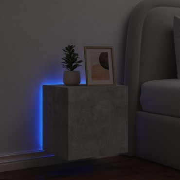 vidaXL Έπιπλο Τηλεόρασης με LED Γκρι Σκυροδέματος 40,5x35x40cm