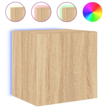 vidaXL Έπιπλο Τοίχου Τηλεόρασης με LED Sonoma Δρυς 40,5x35x40cm