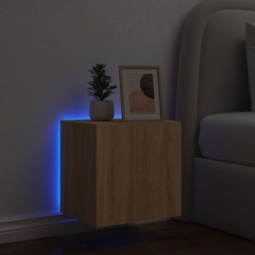 vidaXL Έπιπλο Τοίχου Τηλεόρασης με LED Sonoma Δρυς 40,5x35x40cm
