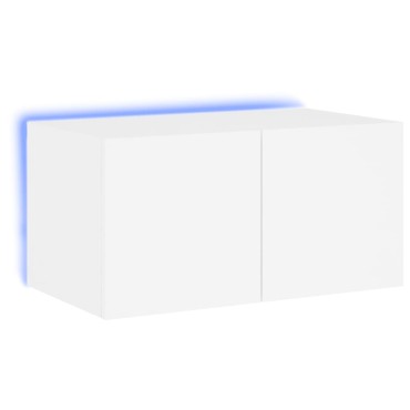 vidaXL Έπιπλο Τοίχου Τηλεόρασης με LED Λευκό 60x35x31cm