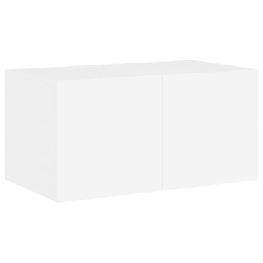 vidaXL Έπιπλο Τοίχου Τηλεόρασης με LED Λευκό 60x35x31cm