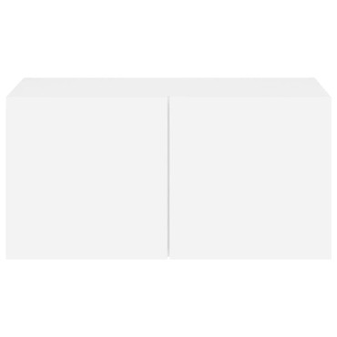 vidaXL Έπιπλο Τοίχου Τηλεόρασης με LED Λευκό 60x35x31cm
