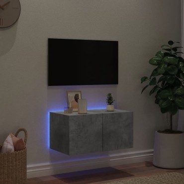 vidaXL Έπιπλο Τηλεόρασης με LED Γκρι Σκυροδέματος 60x35x31cm