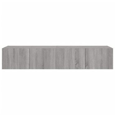vidaXL Έπιπλα Τοίχου Τηλ. με LED 2 τεμ. Γκρι Sonoma 80x35x31cm