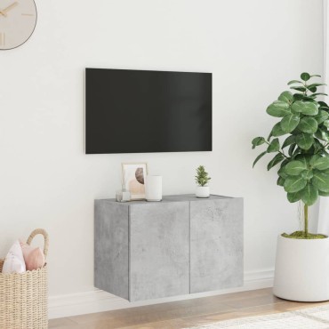 vidaXL Έπιπλο Τηλεόρασης με LED Γκρι Σκυροδέματος 60x35x41cm